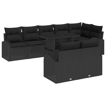 Tuin Sofa Set Met Opslag Met Kussen 9 Pcs Poly Rattan