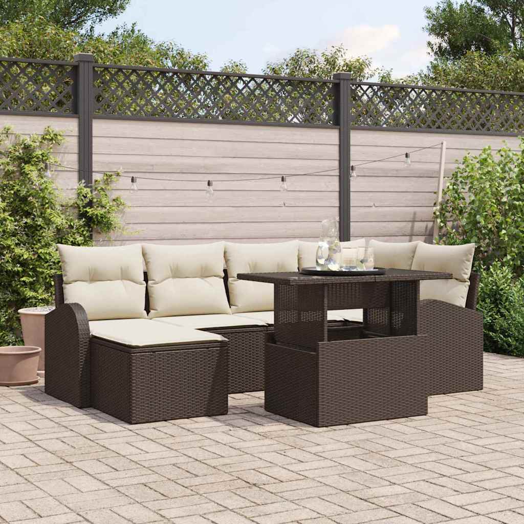 Tuin Sofa Set Met Kussen 7 Pcs