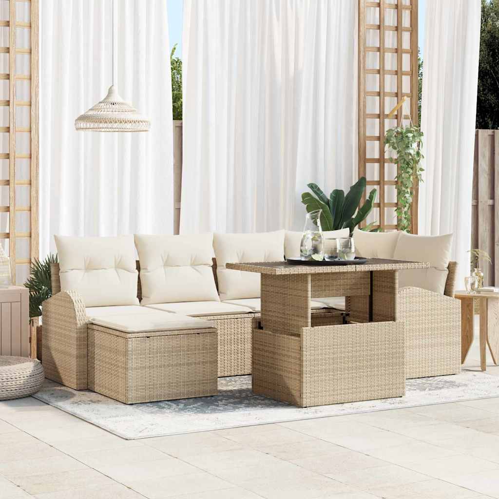 Tuin Sofa Set Met Kussen 7 Pcs