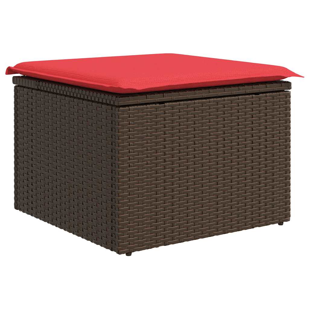 Tuin Sofa Set Met Opslag 7 Pcs En Rood Poly Rattan