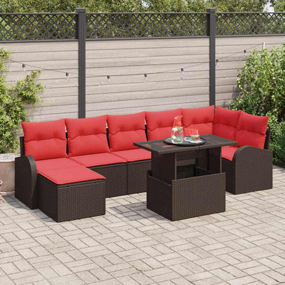 Tuin Sofa Set Met Kussen 8 Pcs En Rood