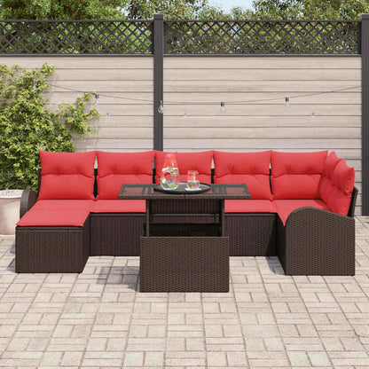 Tuin Sofa Set Met Kussen 8 Pcs En Rood