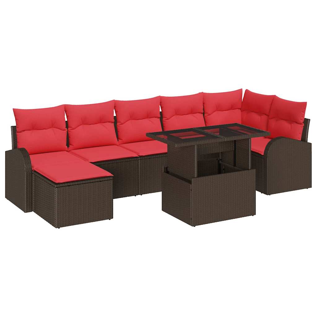 Tuin Sofa Set Met Kussen 8 Pcs En Rood