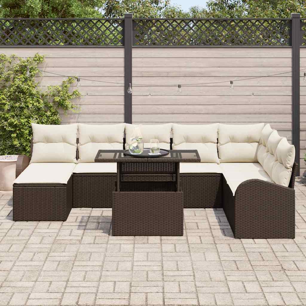 Tuin Sofa Set Met Kussen 9 Pcs