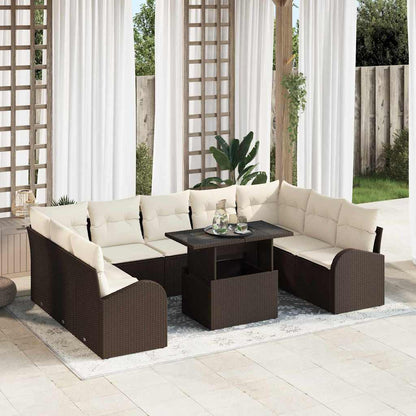 Tuin Sofa Set Met Opslag 10 Pcs Poly Rattan
