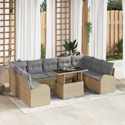 Tuin Sofa Set 10 Pcs En Licht Poly Rattan