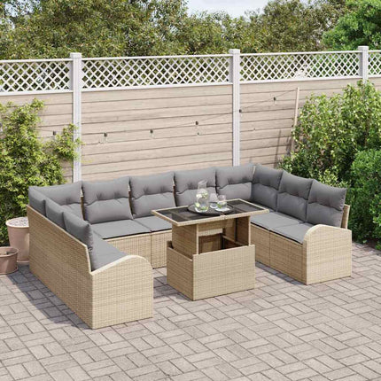 Tuin Sofa Set 10 Pcs En Licht Poly Rattan