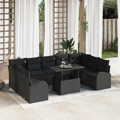 Tuin Sofa Set Met Opslag 10 Pcs Poly Rattan