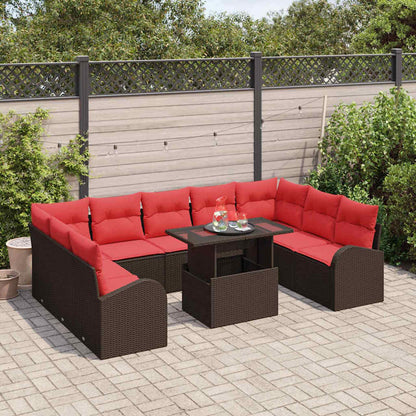 Tuin Sofa Set Met Opslag Met Kussen 10 Pcs Poly Rattan