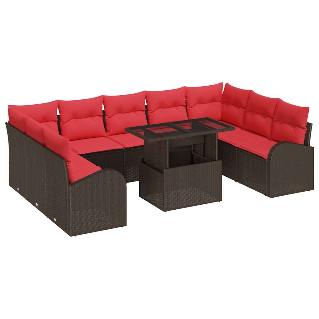Tuin Sofa Set Met Opslag Met Kussen 10 Pcs Poly Rattan