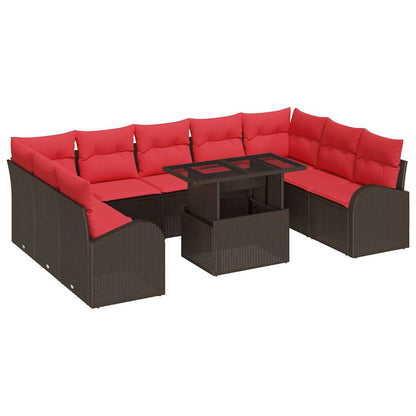 Tuin Sofa Set Met Opslag Met Kussen 10 Pcs Poly Rattan