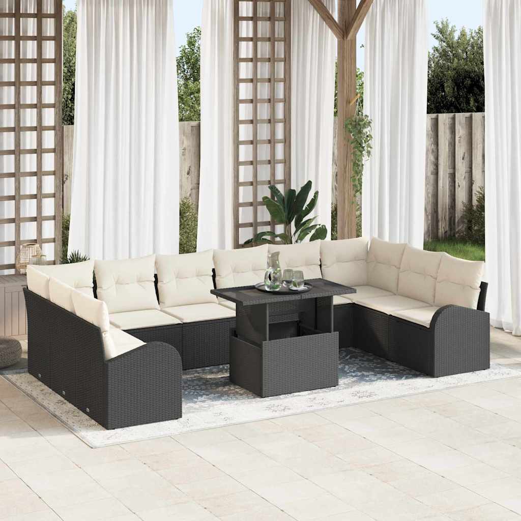 Tuin Sofa Set Met Kussen 11 Pcs Poly Rattan