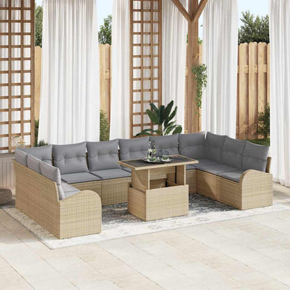 Tuin Sofa Set Met Kussen 11 Pcs Poly Rattan