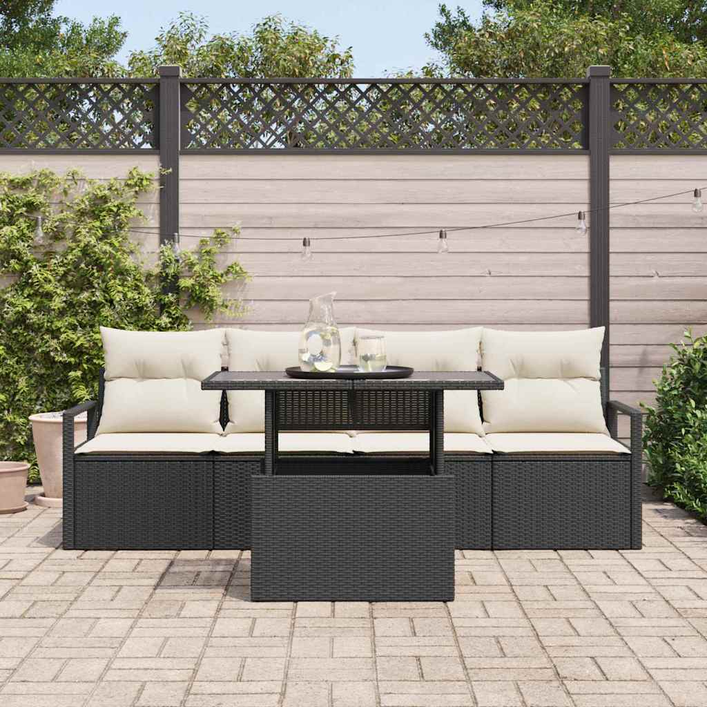 Tuin Sofa Set Met Opslag 5 Pcs Poly Rattan