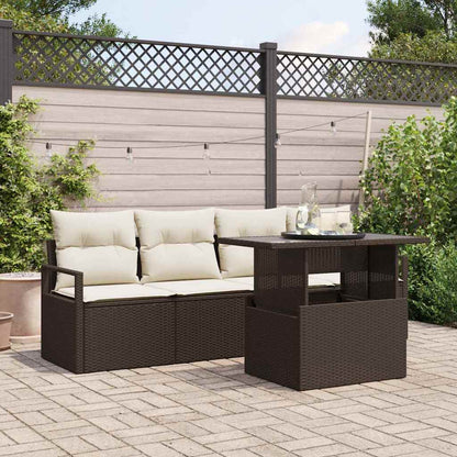 Tuin Sofa Set Met Opslag 5 Pcs Poly Rattan