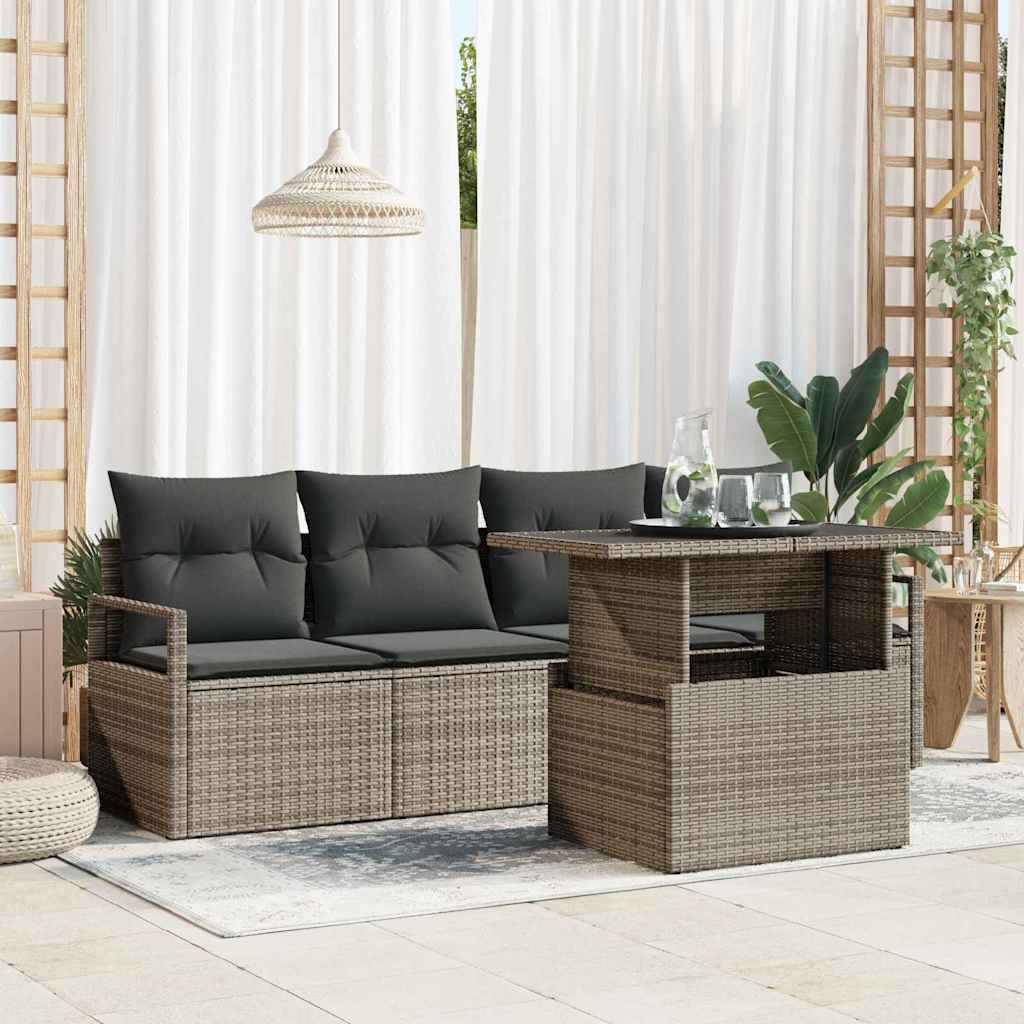 Tuin Sofa Set Met Opslag 5 Pcs Poly Rattan