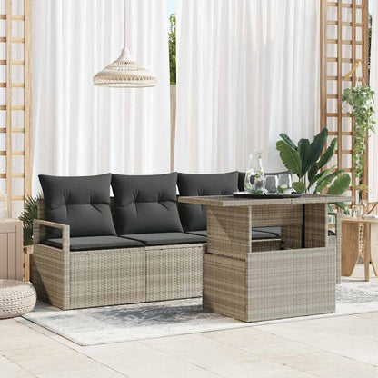 Tuin Sofa Set Met Opslag 5 Pcs Poly Rattan