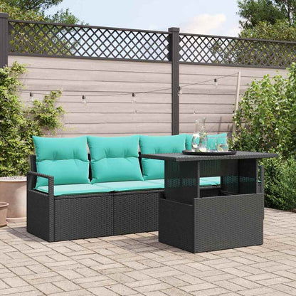 Tuin Sofa Set Met Opslag 5 Pcs En Rood Poly Rattan
