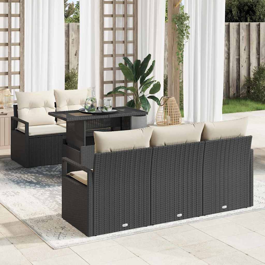Tuin Sofa Set Met Opslag Met Kussen 6 Pcs Poly Rattan