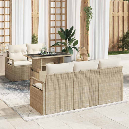 Tuin Sofa Set Met Opslag Met Kussen 6 Pcs Poly Rattan