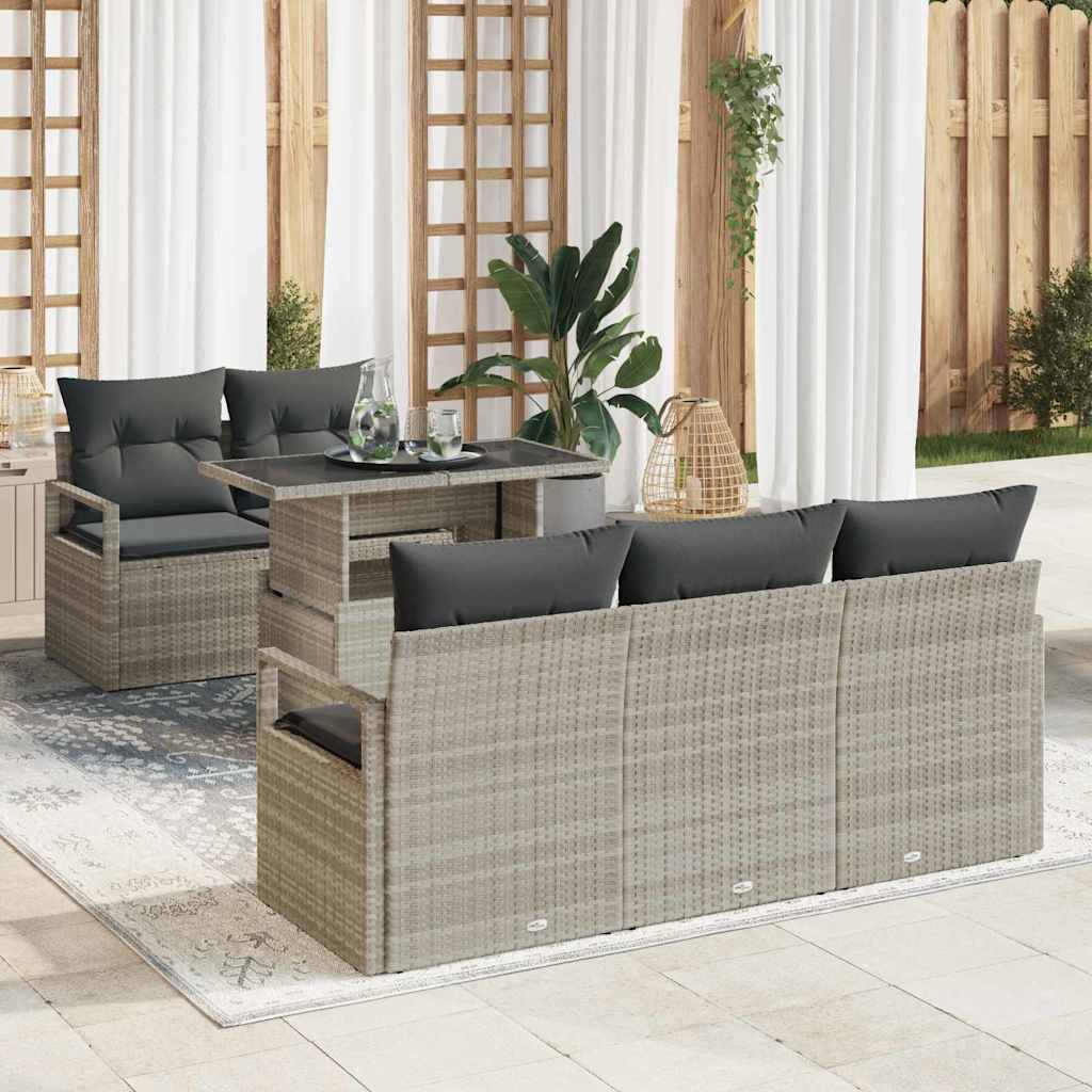 Tuin Sofa Set Met Opslag Met Kussen 6 Pcs Poly Rattan
