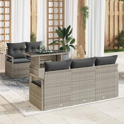 Tuin Sofa Set Met Opslag Met Kussen 6 Pcs Poly Rattan