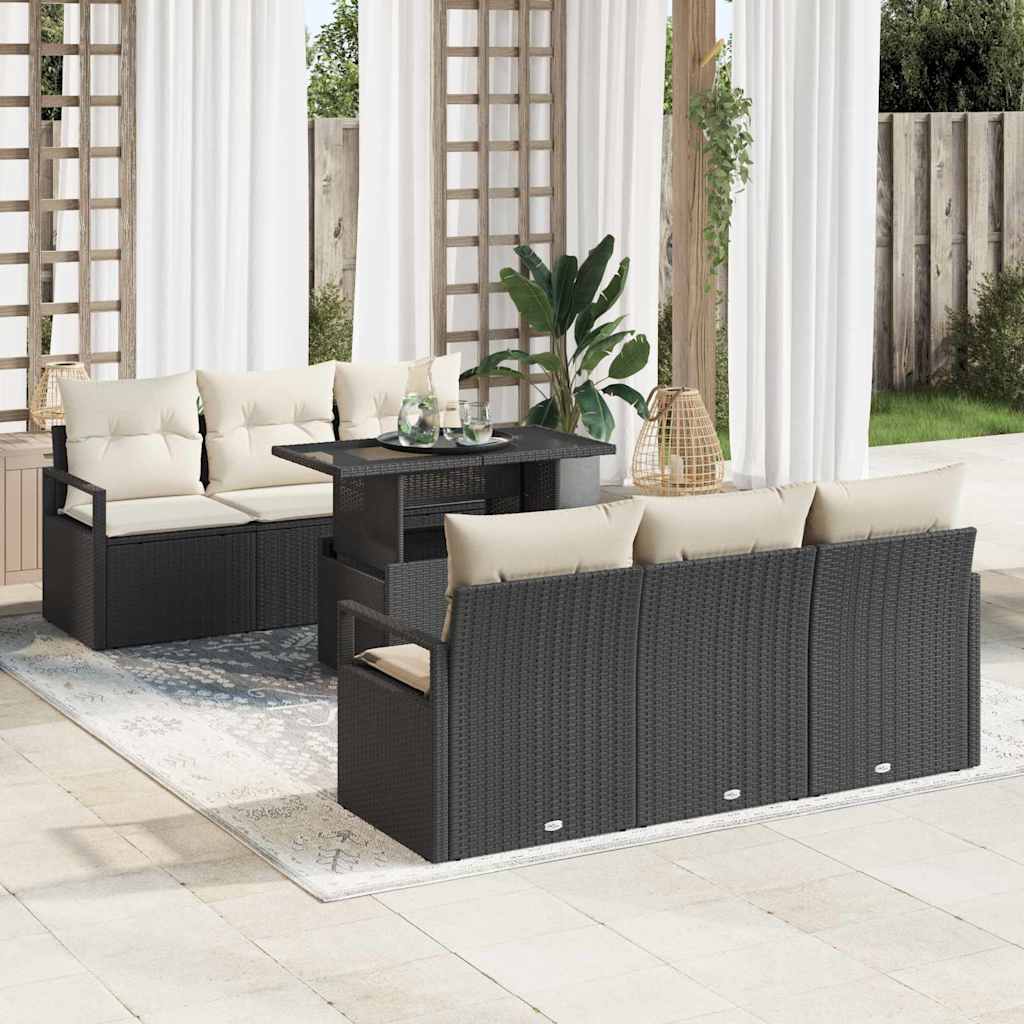 Tuin Sofa Set Met Opslag 7 Pcs Poly Rattan