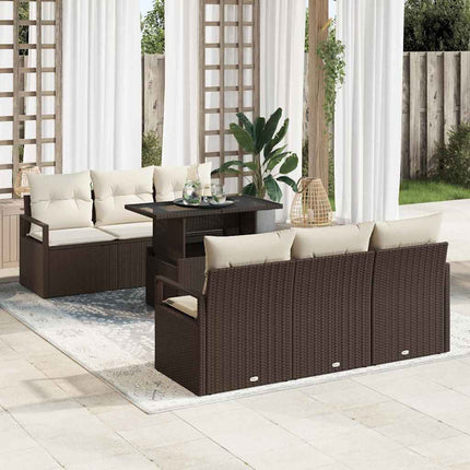 Tuin Sofa Set 7 St 6-Aantal Zitplaatsen