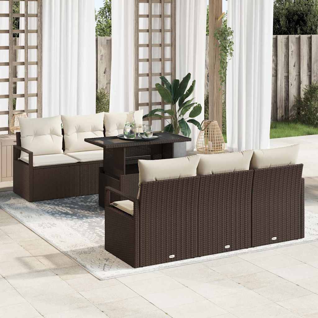 Tuin Sofa Set Met Opslag 7 Pcs Poly Rattan