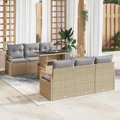 Tuin Sofa Set Met Opslag 7 Pcs Poly Rattan