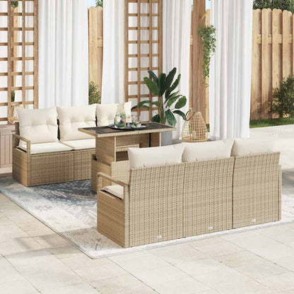 Tuin Sofa Set Met Opslag 7 Pcs Poly Rattan