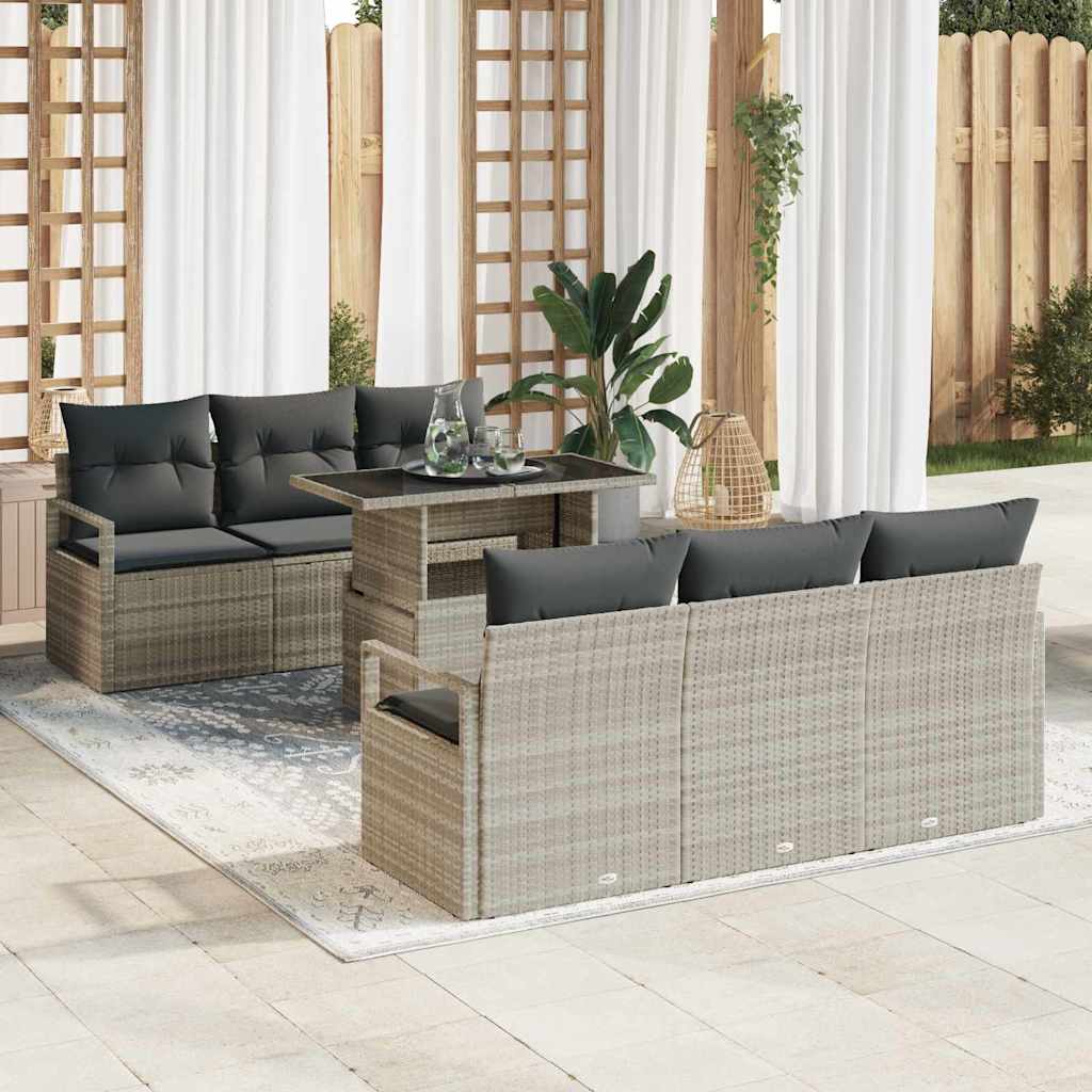 Tuin Sofa Set Met Opslag 7 Pcs Poly Rattan