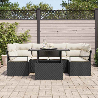 Tuin Sofa Set Met Opslag Met Kussen 7 Pcs Poly Rattan