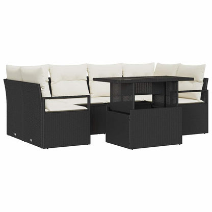 Tuin Sofa Set Met Opslag Met Kussen 7 Pcs Poly Rattan