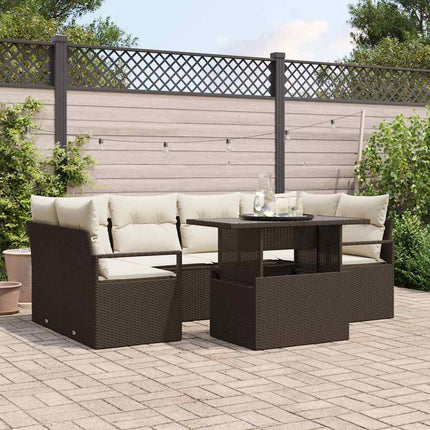 Tuin Sofa Set Met Opslag Met Kussen 7 Pcs Poly Rattan