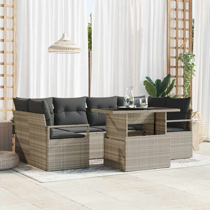 Tuin Sofa Set Met Opslag Met Kussen 7 Pcs Poly Rattan