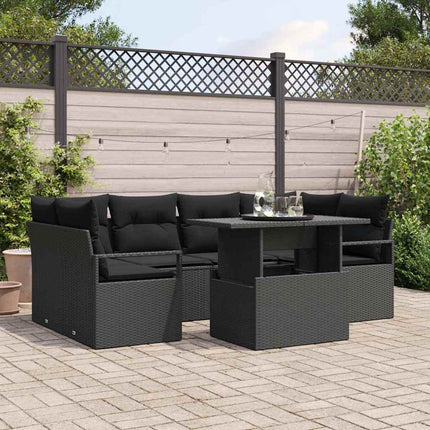 Tuin Sofa Set Met Opslag Met Kussen 7 Pcs Poly Rattan