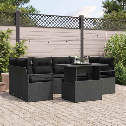 Tuin Sofa Set Met Opslag Met Kussen 7 Pcs Poly Rattan