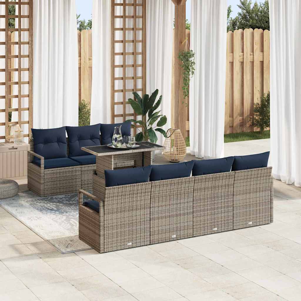 Tuin Sofa Set Met Opslag 8 Pcs En Rood Poly Rattan