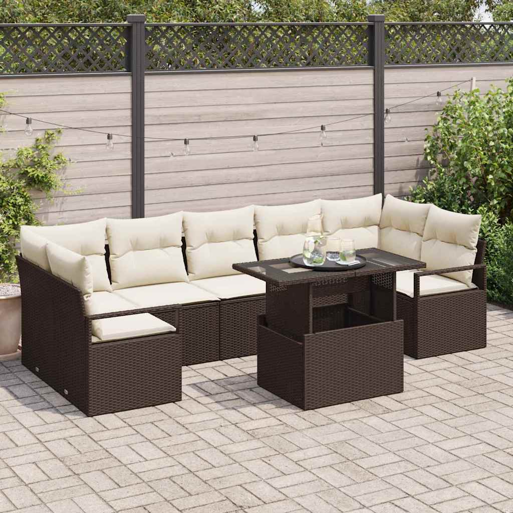 Tuin Sofa Set Met Kussen 8 Pcs Poly Rattan