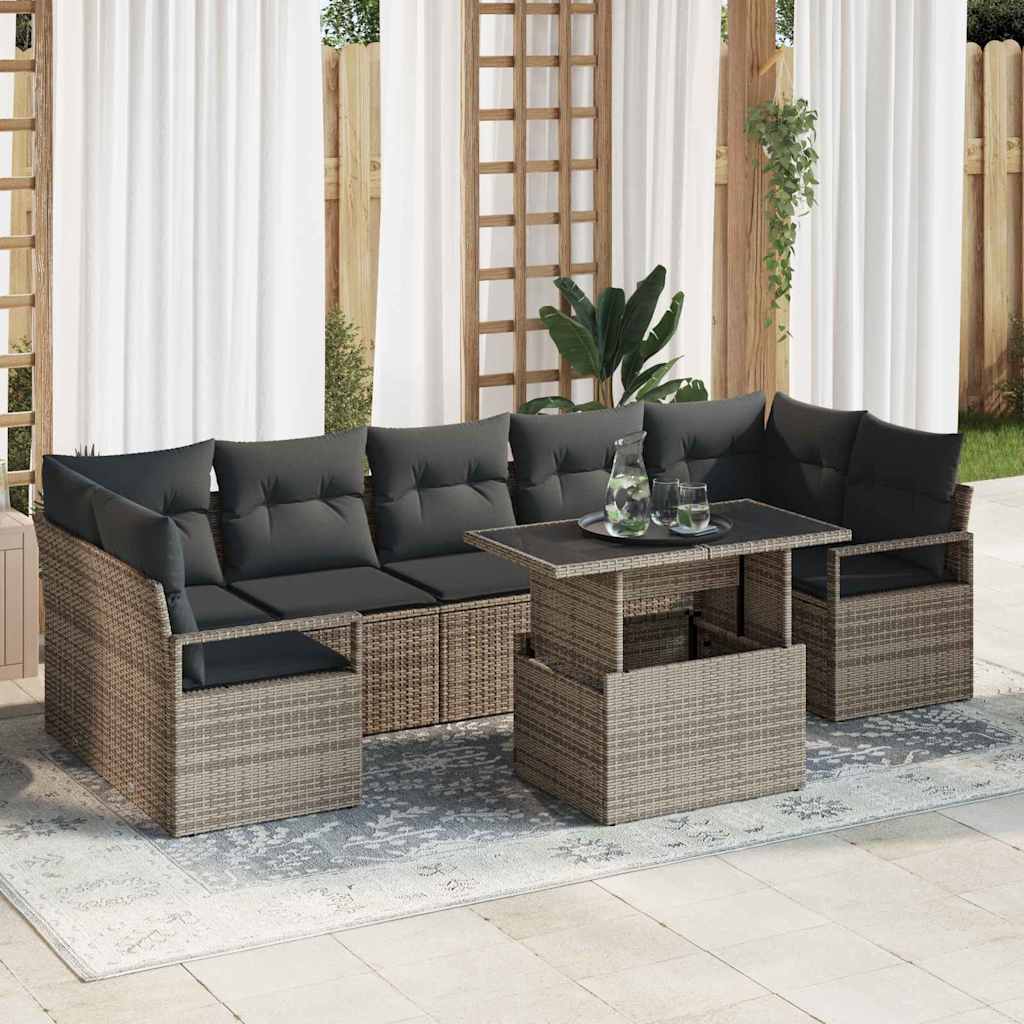 Tuin Sofa Set Met Kussen 8 Pcs Poly Rattan