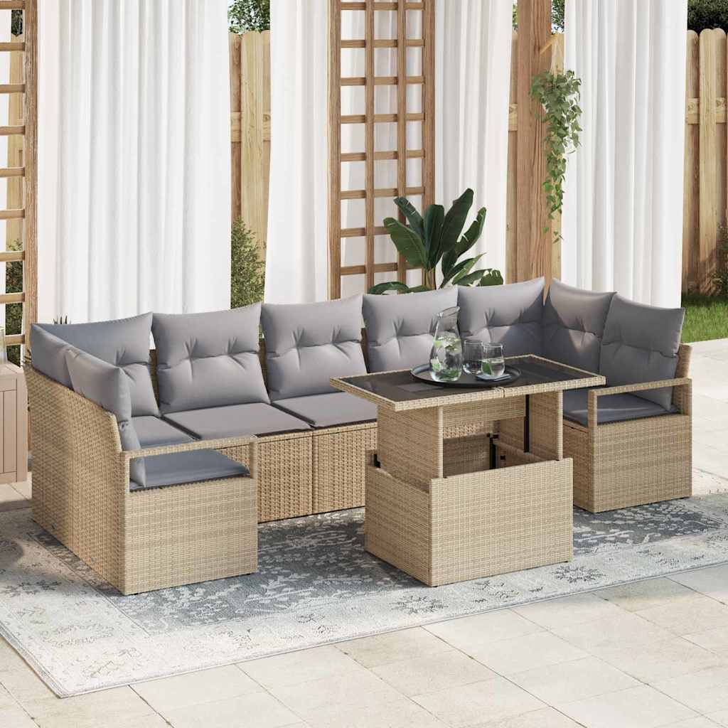 Tuin Sofa Set Met Kussen 8 Pcs Poly Rattan