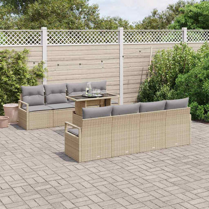 Tuin Sofa Set Met Opslag Met Kussen 9 Pcs Poly Rattan