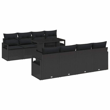 Tuin Sofa Set Met Opslag Met Kussen 9 Pcs Poly Rattan