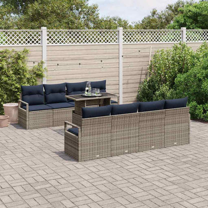 Tuin Sofa Set Met Opslag 9 Pcs En Rood Poly Rattan