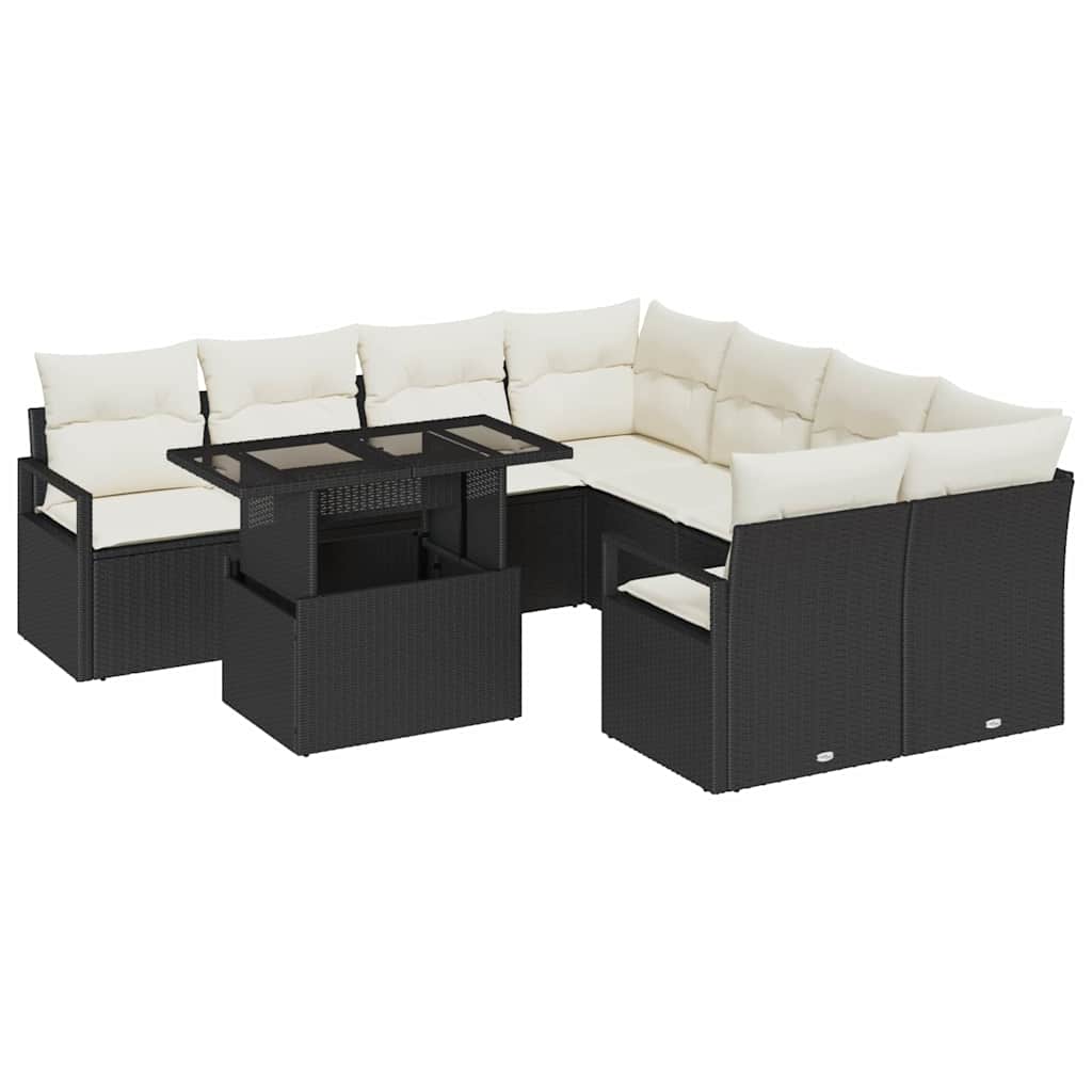 Tuin Sofa Set Met Opslag 9 Pcs Poly Rattan