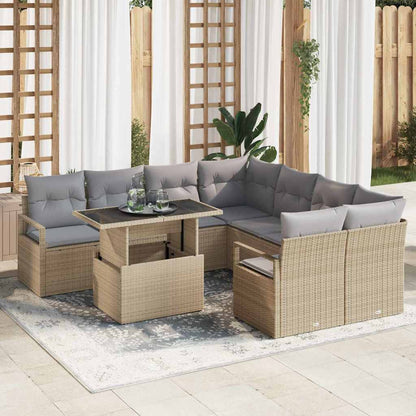 Tuin Sofa Set Met Opslag 9 Pcs Poly Rattan