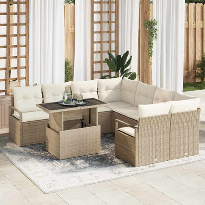Tuin Sofa Set Met Opslag 9 Pcs Poly Rattan