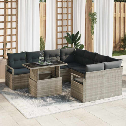 Tuin Sofa Set Met Opslag 9 Pcs Poly Rattan
