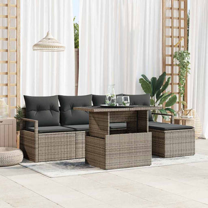 Tuin Sofa Set Met Opslag 6 Pcs Poly Rattan